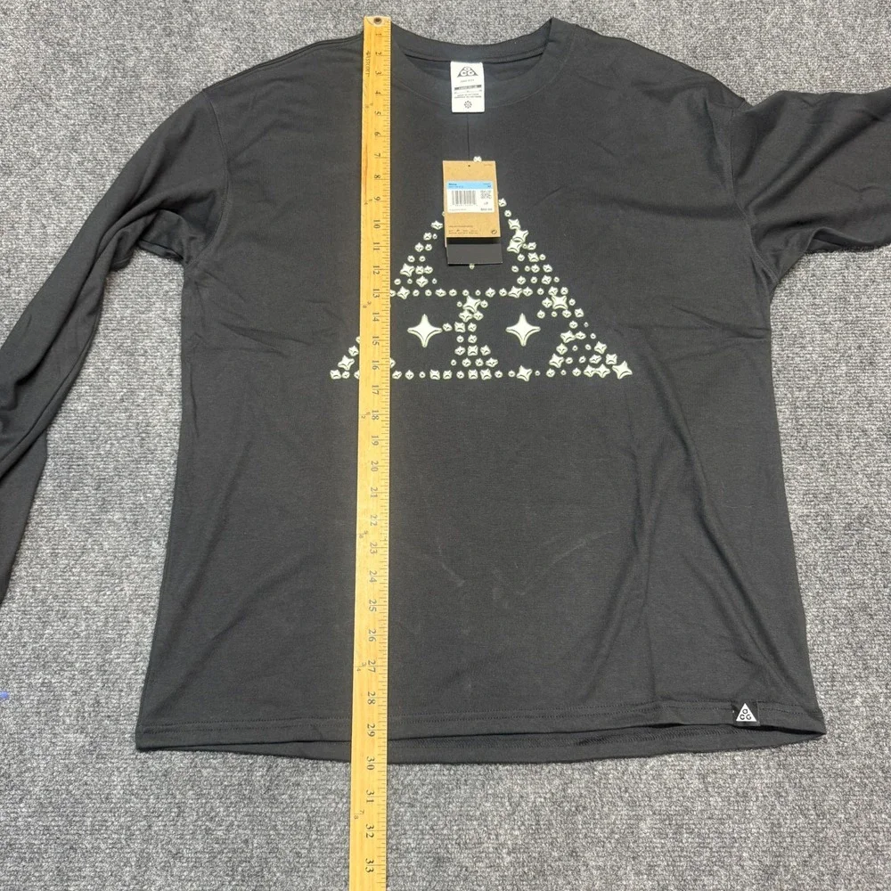 Nike ACG Stars‎ Graphic Loose Fit Long Sleeve Shirt Mens Size Medium M Black NWT_9